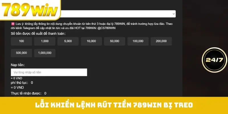 Những lỗi nạp tiền 789WIN thường gặp khi nhập nội dung chuyển khoản